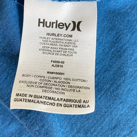 Hurley Nochella Wash Biker Tank Top Women M Teal Blue Tropical Crop Raw Hem NWT - Picture 8 of 10